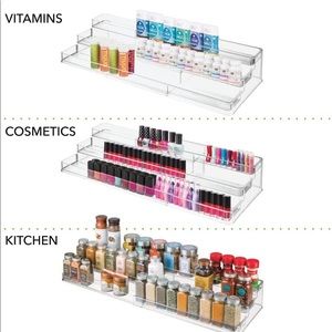 Plastic Shelf Adjustable & Expandable Spice Rack Organizer 3 Tiers of Storage